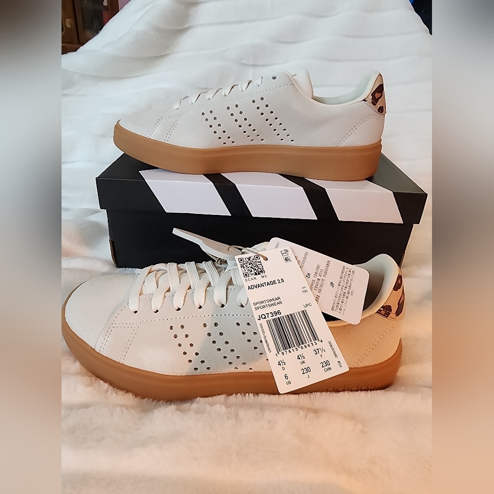 Adidas Advantage 2.0 Women's Lace Up Casual Shoes.Cheetah.